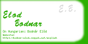 elod bodnar business card