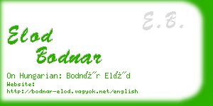 elod bodnar business card